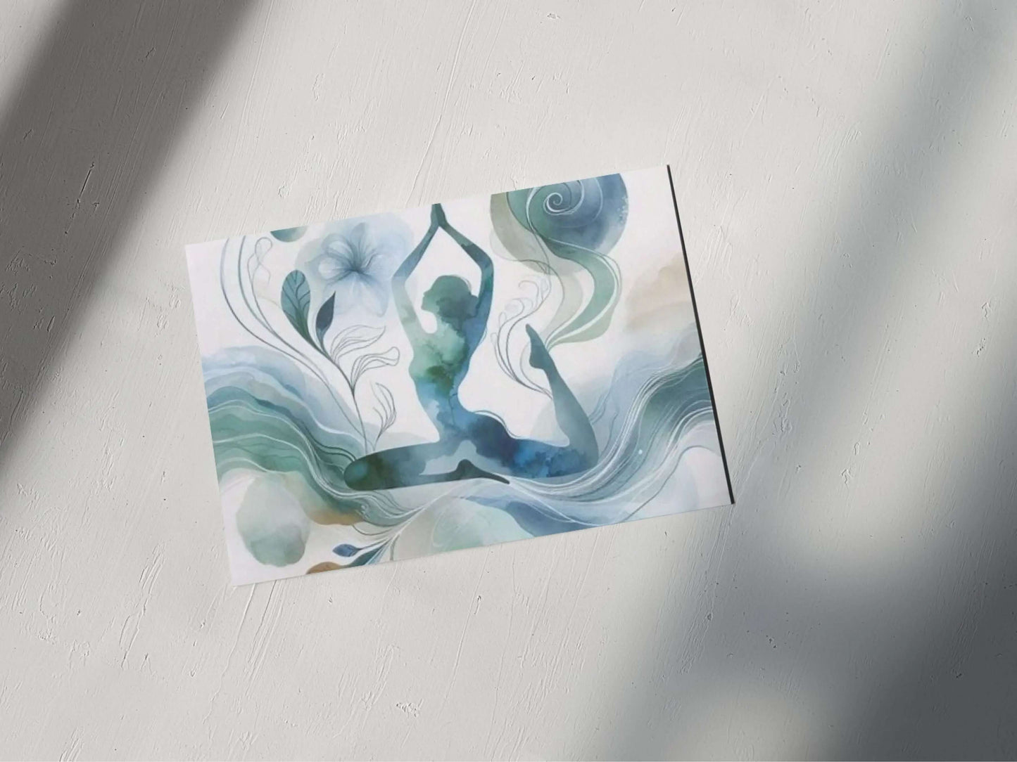 Yoga Pose Abstract Watercolor Poster – Digital Download earthART