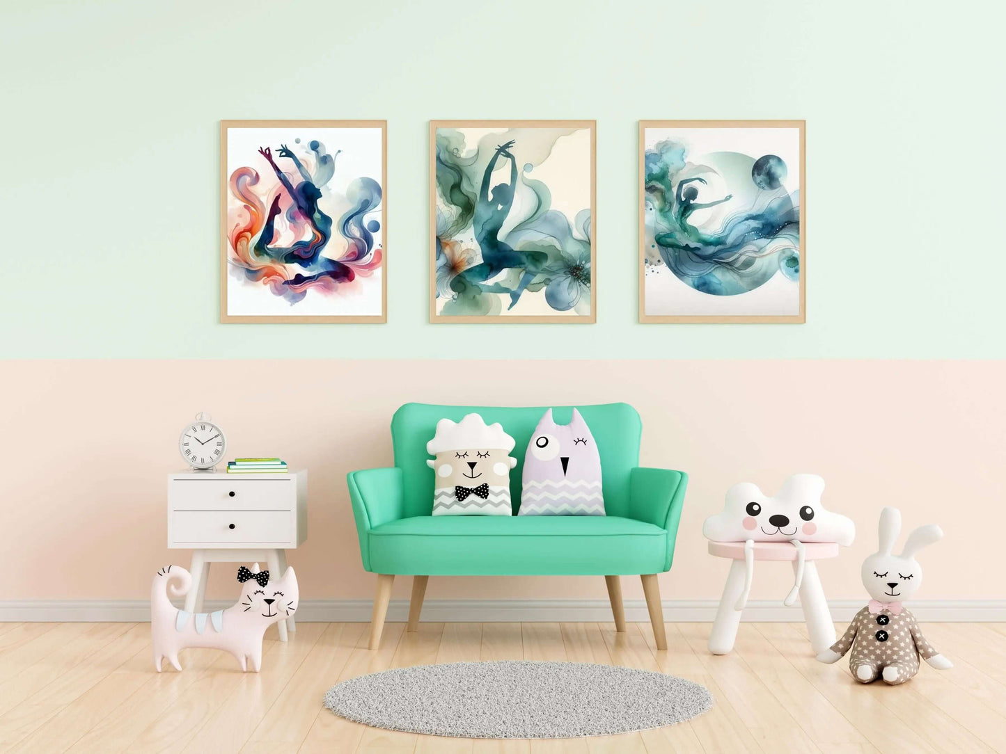 Yoga Pose Abstract Watercolor Poster – Digital Download earthART