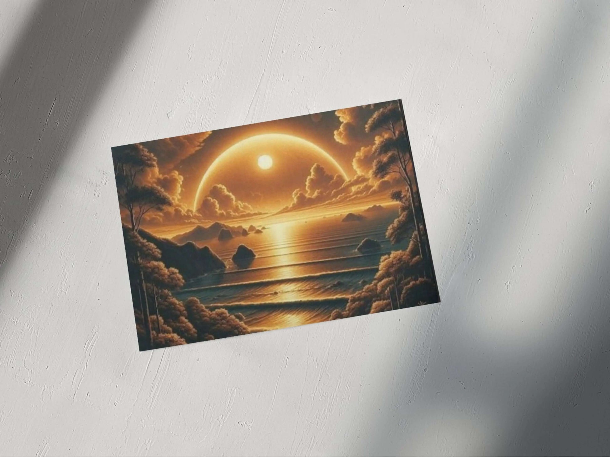 Golden Sunrise Over the Ocean – Digital Art Print (Instant Download) earthART