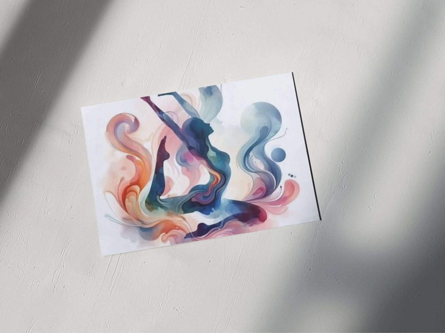 Yoga Pose Abstract Watercolor Poster – Digital Download earthART