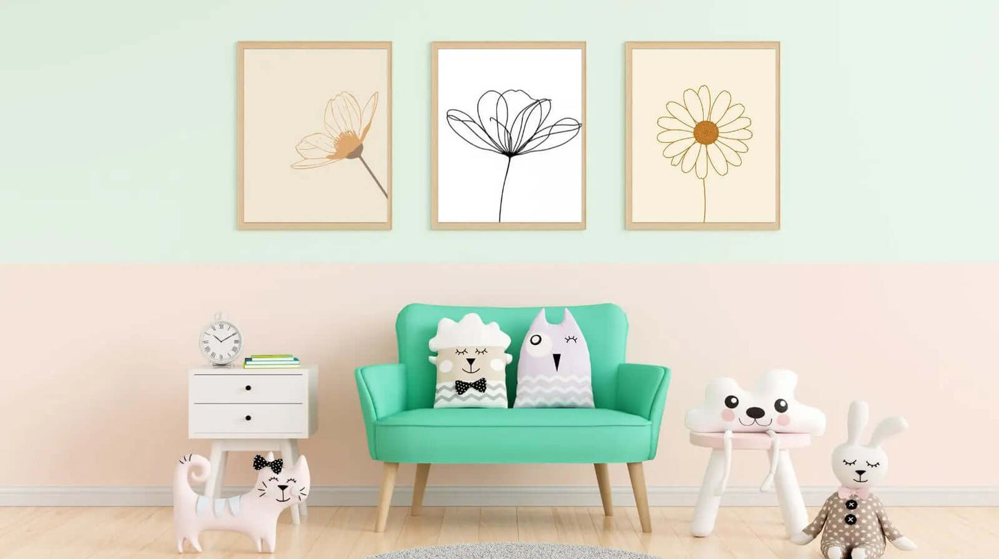 Minimalist Floral Trio – Digital Wall Art earthART