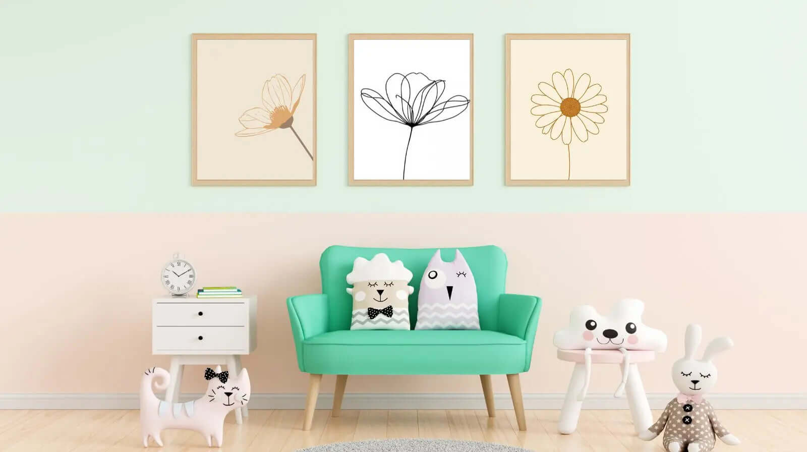 Minimalist Floral Trio – Digital Wall Art earthART