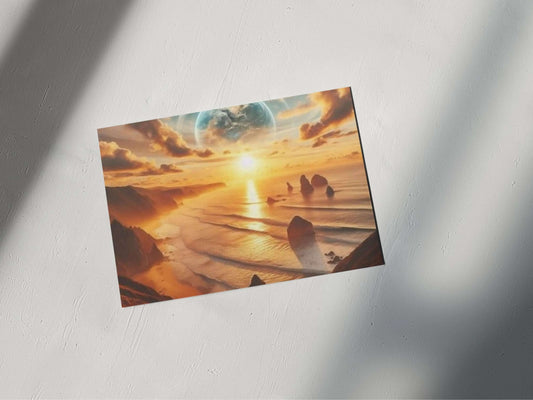 Golden Sunrise Over the Ocean – Digital Art Print (Instant Download) earthART