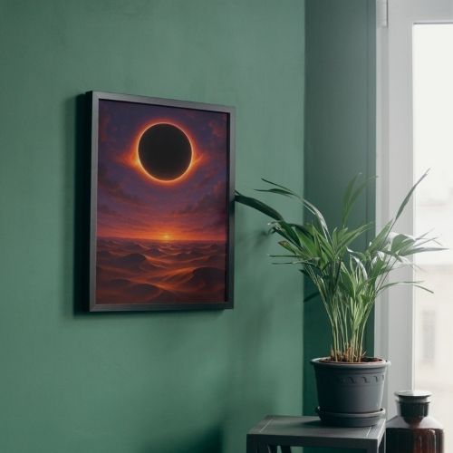 Surreal Black Hole in Desert Sky