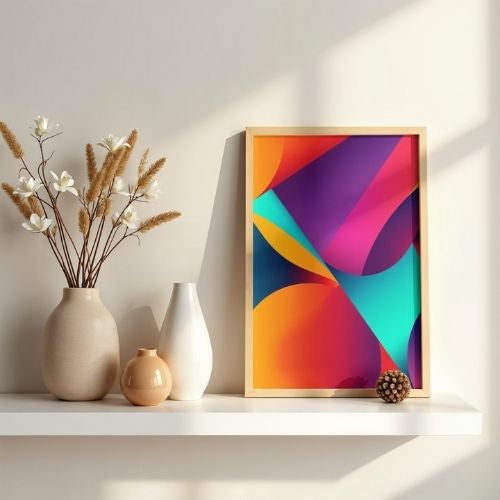 Colorful Abstract Wall Art Printable – Modern Geometric Shapes, Vibrant Contemporary Home Decor