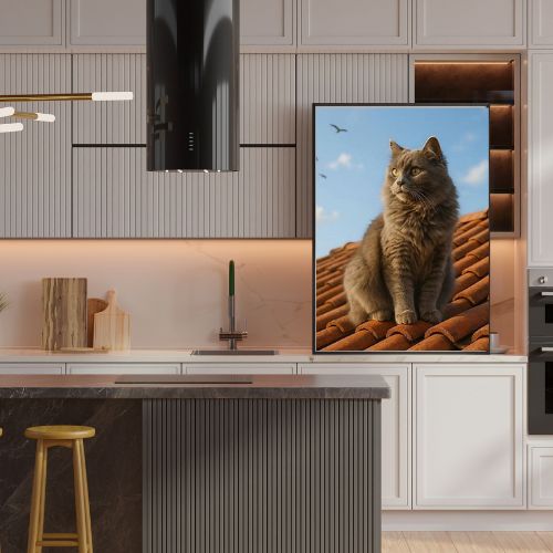 Cat on the Roof – Cute Cat Wall Art | Digital Download Print | Cozy Home Decor & Gifts for Cat Lovers