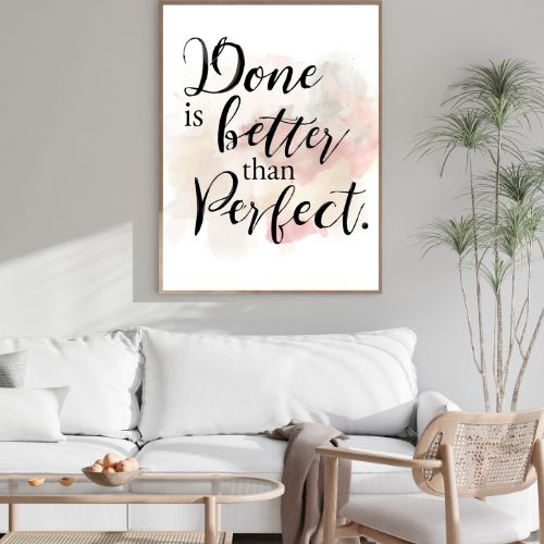 Done is better than perfect Motivational Wall Art | Digital Download Print | Minimalist Printable Decor