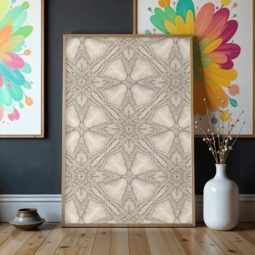 Neutral Abstract Pattern Wall Art Printable – Minimal Geometric Texture, Modern Beige Home Decor