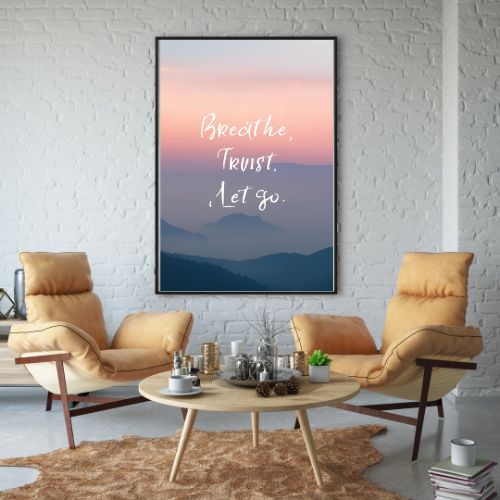 Breathe, Trust, Let Go – Relaxing Printable Wall Art | Instant Download | Minimalist Mindfulness Decor