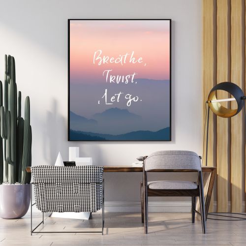 Breathe, Trust, Let Go – Relaxing Printable Wall Art | Instant Download | Minimalist Mindfulness Decor
