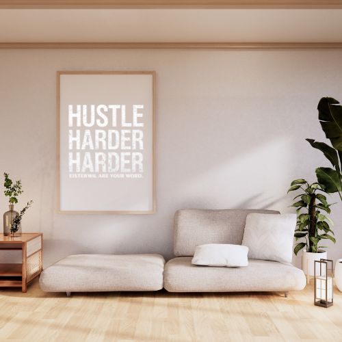 Hustle harder Motivational Wall Art | Digital Download Print | Minimalist Printable Decor
