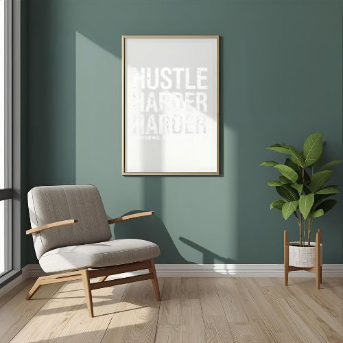 Hustle harder Motivational Wall Art | Digital Download Print | Minimalist Printable Decor